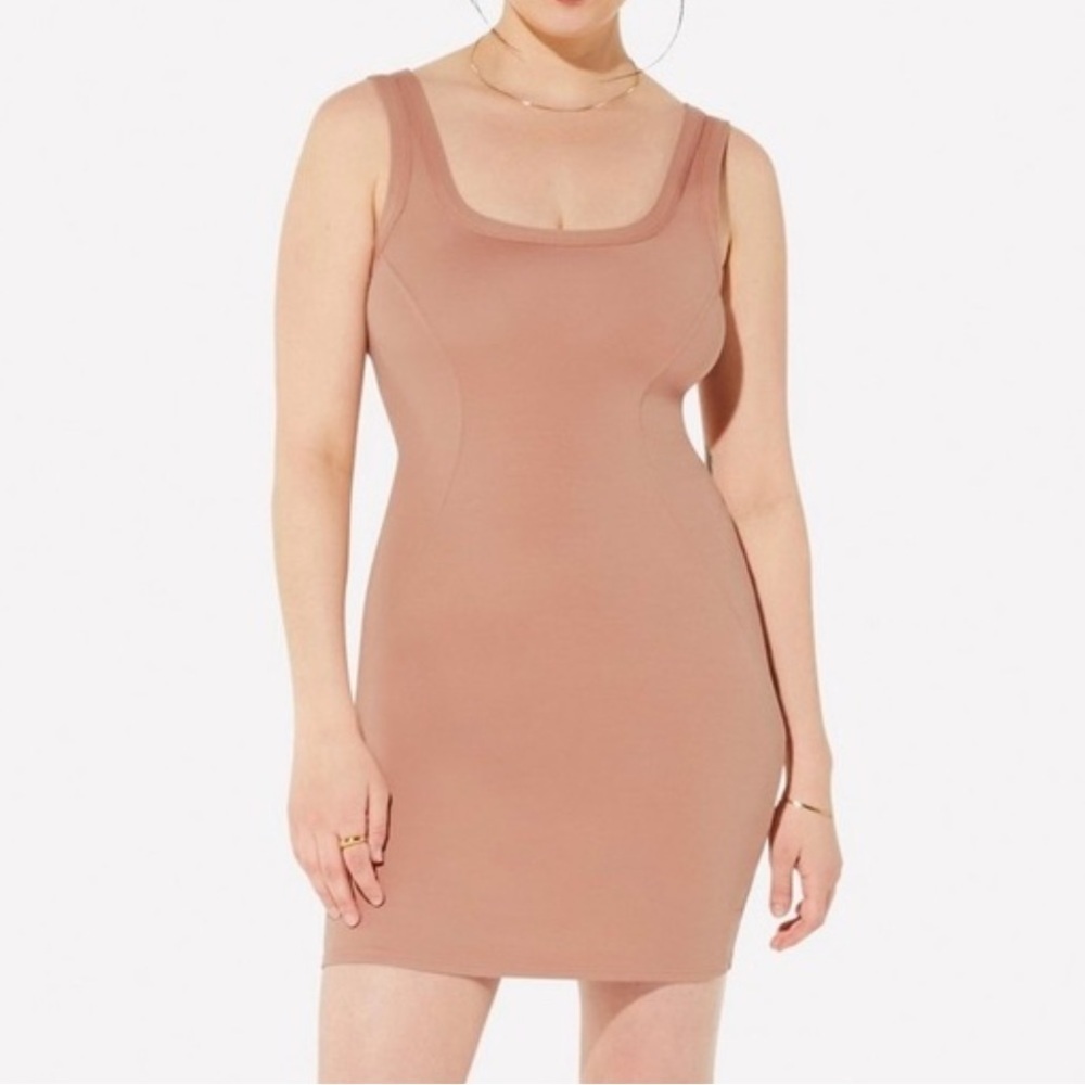 YITTY Brown Sugar Body Butter Figure-Hugging Sleeveless Tank Dress Size Small